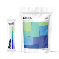 The Absorption Company Sleep Aid Powder bottle pours for a calming evening ritual.