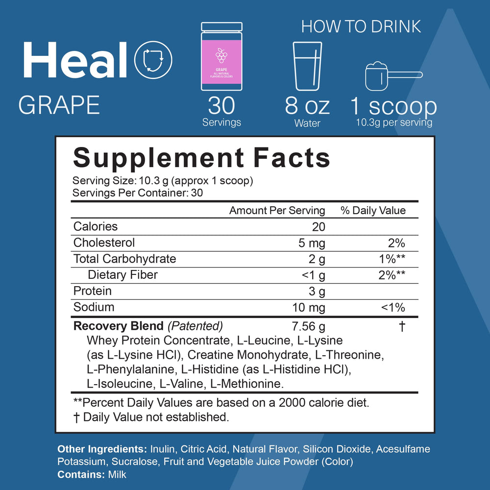 A glass with The Amino CO Heal mixed for a refreshing post-workout drink.