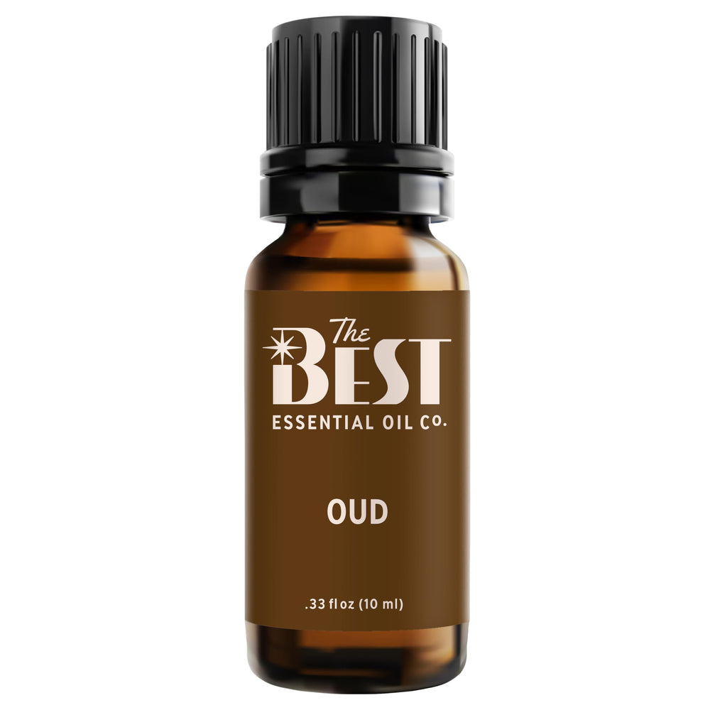 The Best Essential Oil Co Oud bottle pour shows premium aroma ideal for diffusers