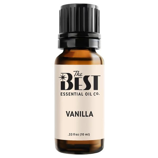 The Best Vanilla Essential Oil bottle for calming aromatherapy.