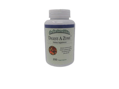 Digest-A-Zyme bottle pour by The Doctor Within offering full-spectrum enzyme support for fats, proteins, and carbs