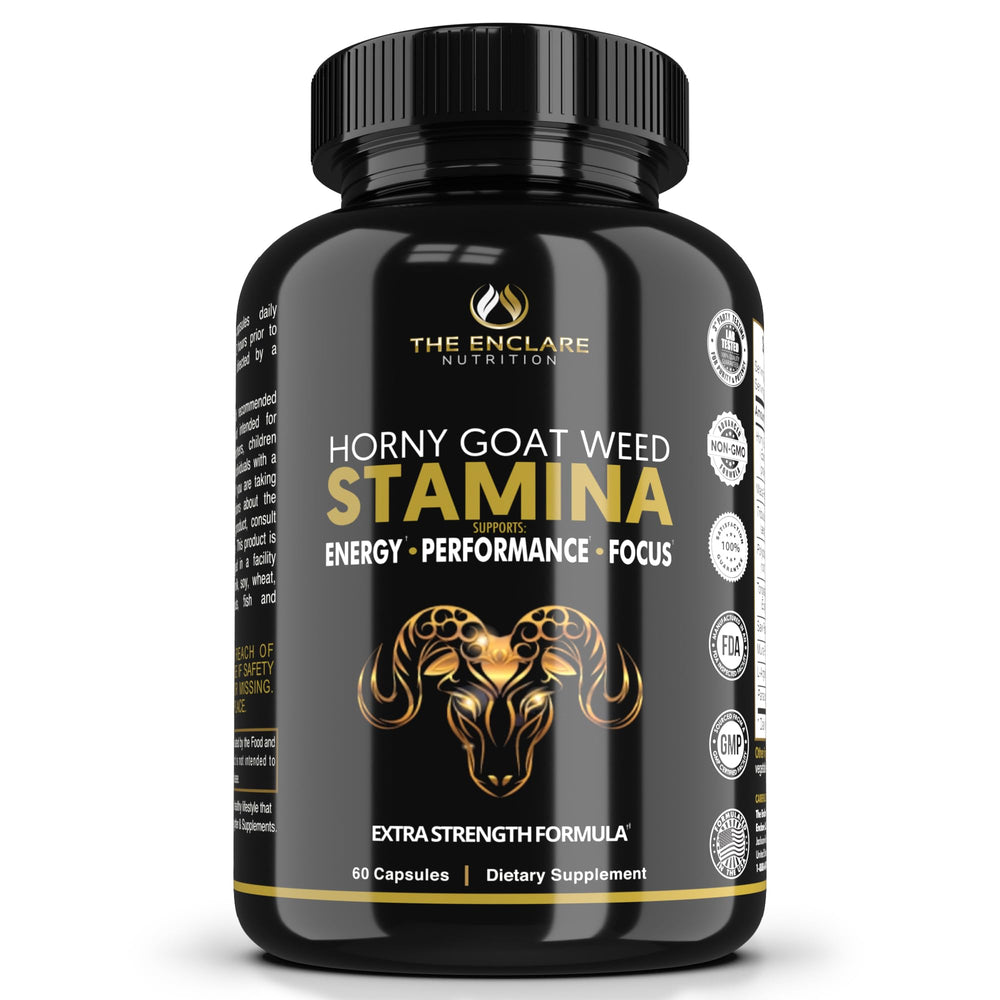 The Enclare Nutrition Horny Goat Weed bottle — supports daily vitality.