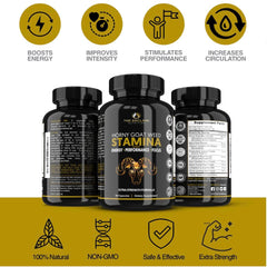 The Enclare Nutrition Horny Goat Weed with Maca root emphasizes balanced energy.