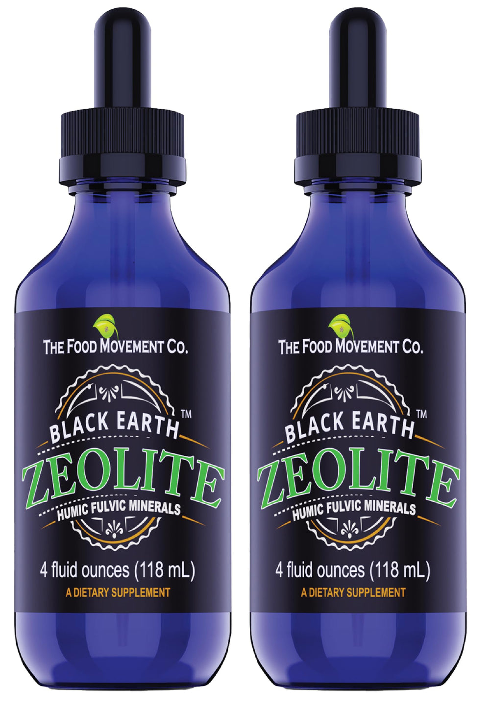 The Food Movement Co Black Earth Zeolite bottle pour supports daily wellness.