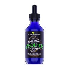 The Food Movement Co. Black Earth Zeolite liquid drops bottle for detox support.