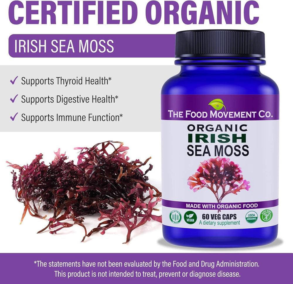 The Food Movement Co capsules beside a glass of water for daily immune support.