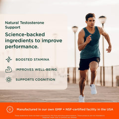The Genius Brand Genius Test front bottle conveys trusted nutrition for men's vitality.
