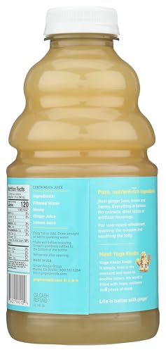 The Ginger People Gingerade bottle with lemon slices showcases clean ingredients.