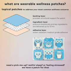 The Good Patch Nite Owl patch highlighting gluten-free and vegan attributes.