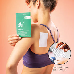 The Good Patch peel-and-stick application close-up demonstrating easy patch placement.