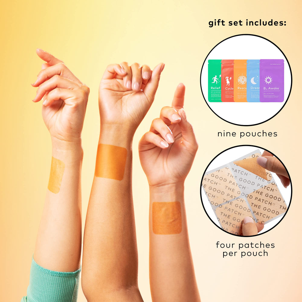 The Good Patch Relief patch provides cooling comfort with menthol, lavender, and arnica.
