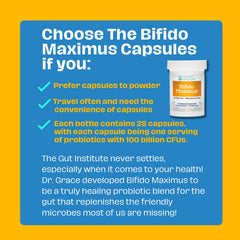 The Gut Institute Bifido Maximus ingredients list emphasizes clean formulation
