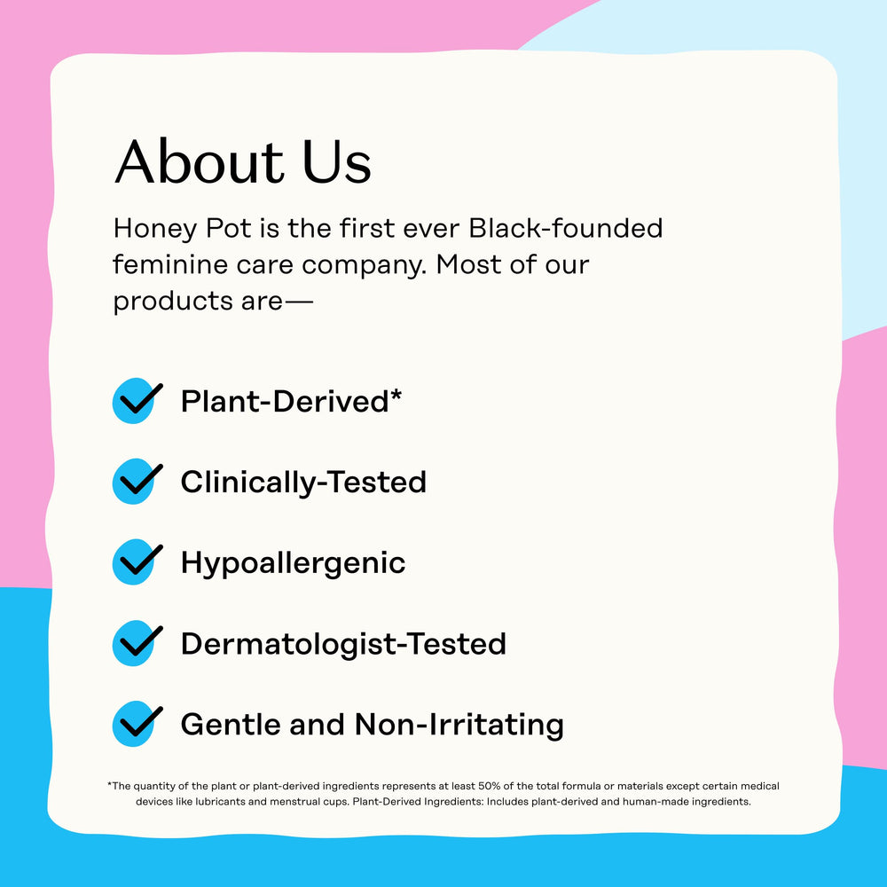 The Honey Pot Sensitive Feminine Wipes front-to-back guidance for hygienic care.