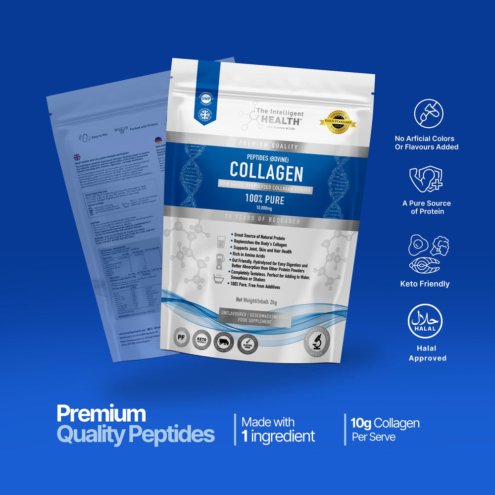 The Intelligent Health collagen powder measuring spoon; convenient portion control for recipes.