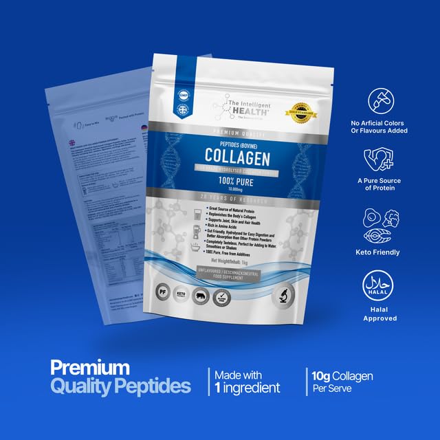 The Intelligent Health collagen powder is poured into a glass after a workout