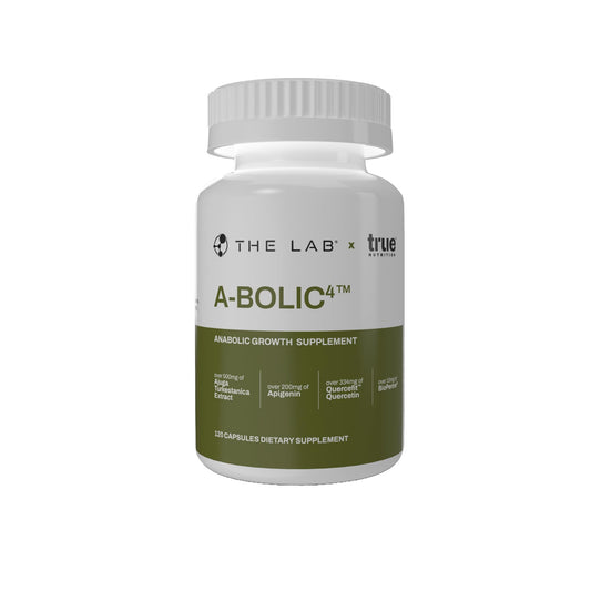 The Lab A-Bolic4 bottle front view highlights packaging designed for serious athletes seeking lean muscle support.