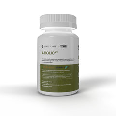 The Lab A-Bolic4 capsules poured scene emphasizes convenient non-hormonal muscle growth support.
