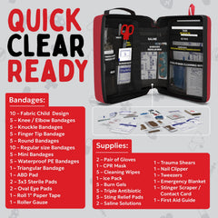 The Life Safety Pro kid kit features water-resistant fabric for outdoor use.