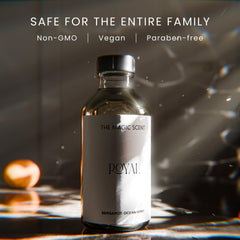 The Magic Scent Royal Hotel packaging box signaling premium, gift-ready aroma.