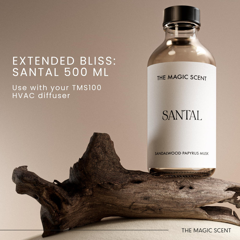 The Magic Scent Santal diffuser oil in diffuser delivers a steady, lasting aroma.