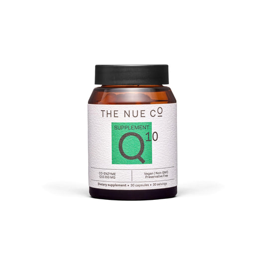 The Nue Co COQ10 bottle for daily energy support and antioxidant protection