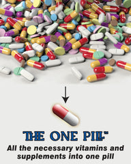 The One Pill Elevate Mix ingredient list closeup reveals vitamins and adaptogens.