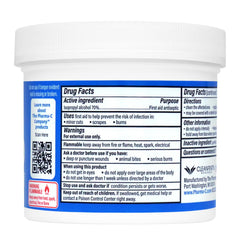 The Pharma-C Company 70% IPA pads in jar open-close show easy access for quick use.