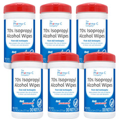 The Pharma-C Company 70% IPA wipes canister front for quick on-the-go cleaning