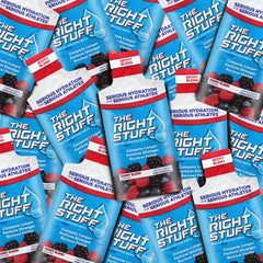 The Right Stuff berry blend pouch ready for on-the-go hydration during training