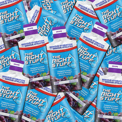 The Right Stuff grape pour-glass scene shows easy dose for activity.