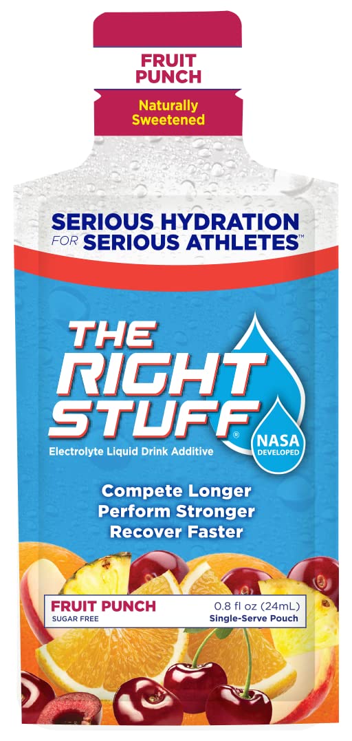 The Right Stuff pouch close-up emphasizes powder dissolve and refreshing flavor
