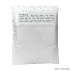 The Sick-Kit compact 16-piece set fits neatly into a bedside recovery box