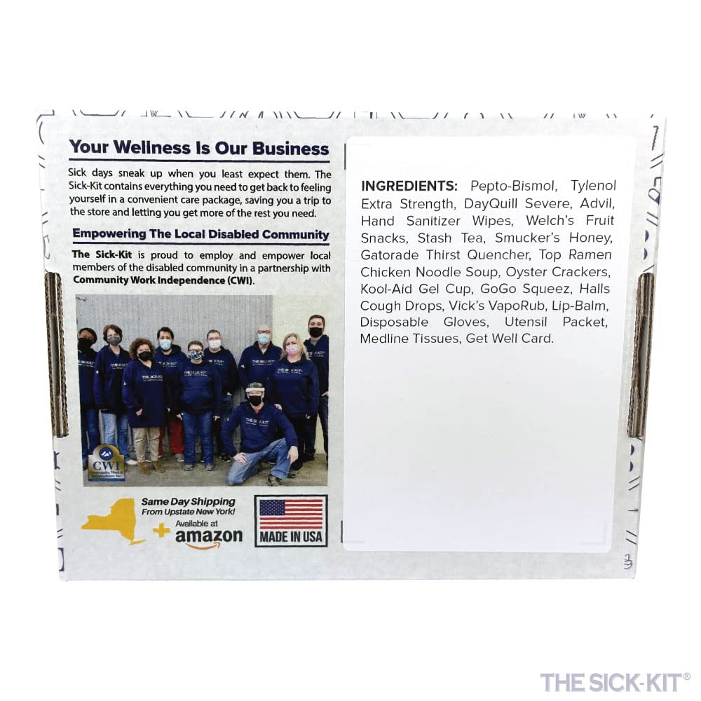 The SICK-KIT note card adding a personal touch.