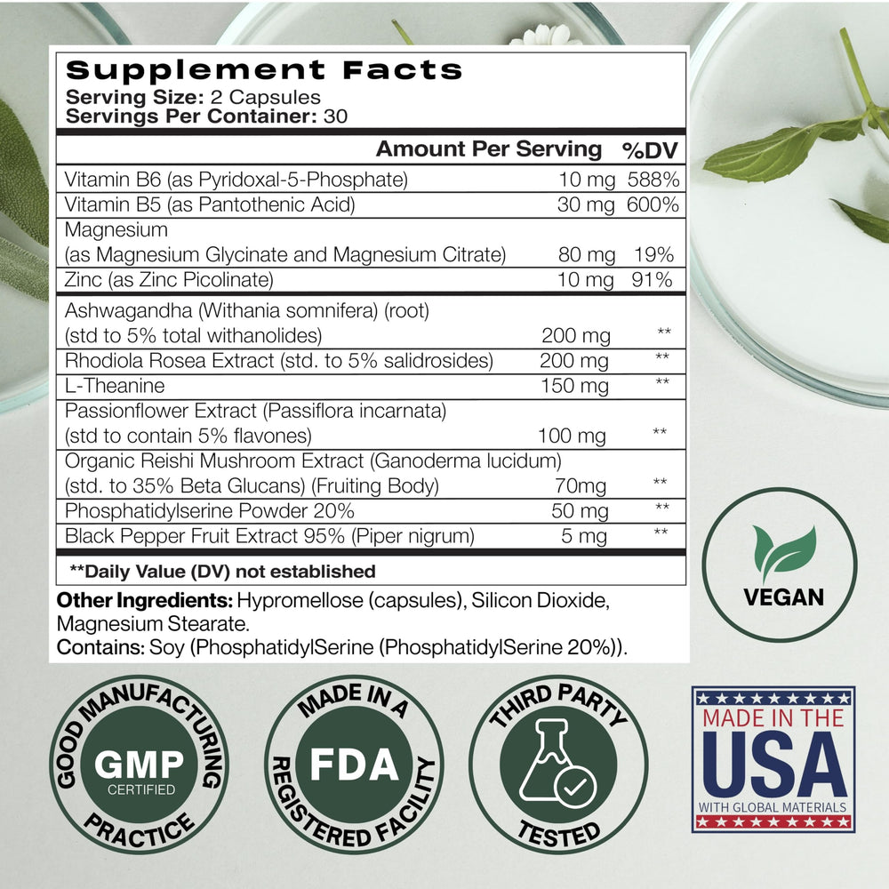 Cortisol Balance capsules ready for daily routine and energy support.