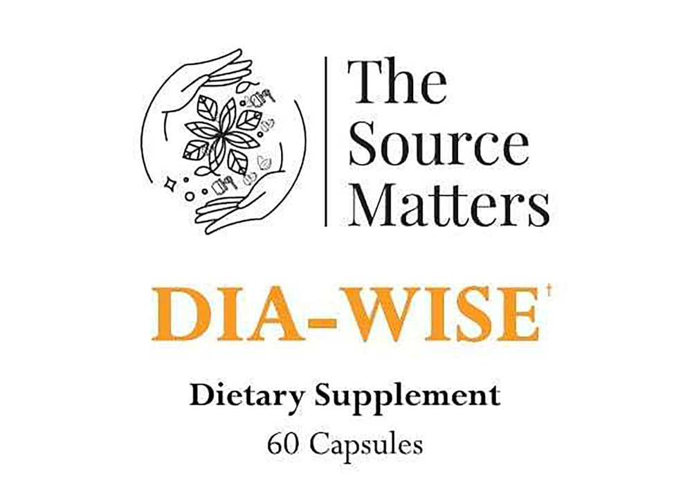 The Source Matters Dia-Wise bottle cap detail signaling easy daily use.