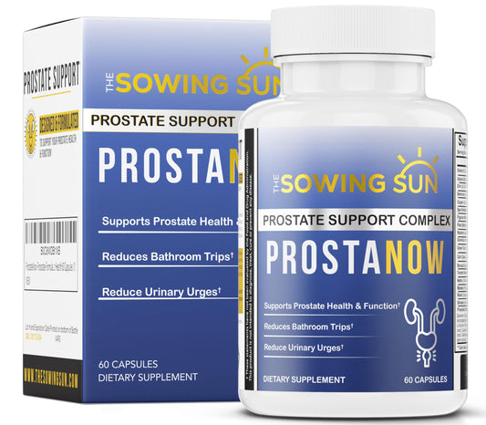 The Sowing Sun ProstNow bottle-front view supports daily urinary comfort.