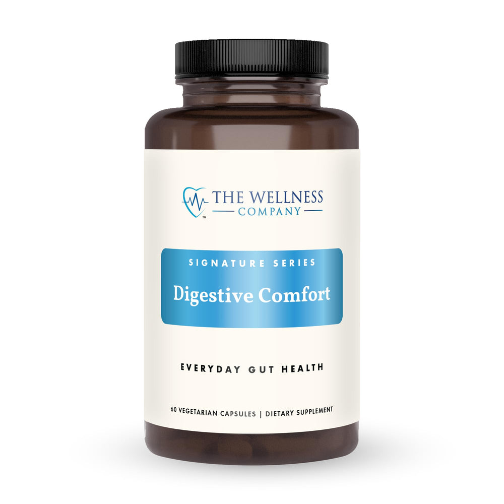 The Wellness Company Digestive Comfort bottle ready for daily gut support.