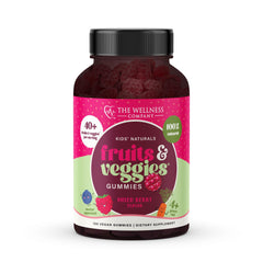 The Wellness Company Kids Naturals gummies bottle offers a kid-friendly daily fruit and veggie boost.
