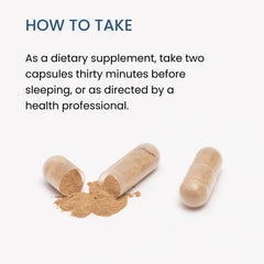 The Wellness Company Restful Sleep ingredients, vegan, non-GMO, gluten-free.