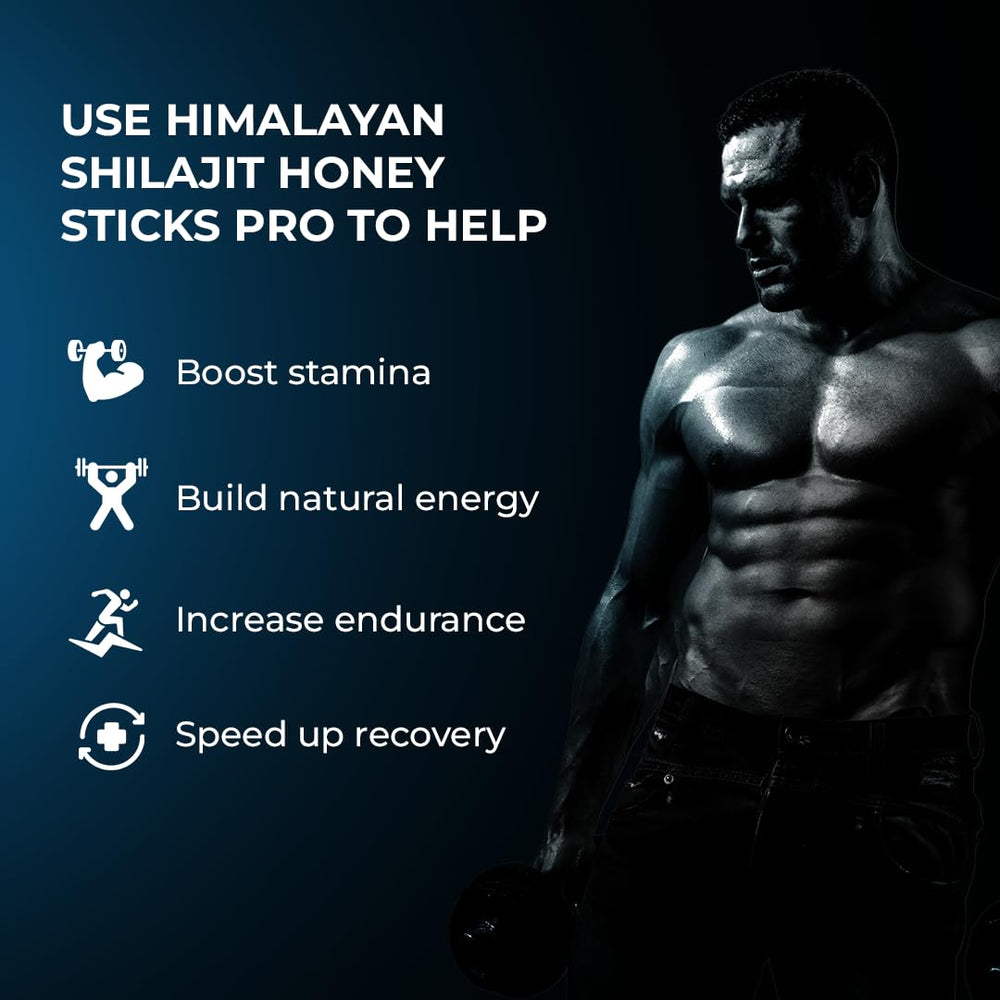 The Wellness Project Himalayan Shilajit Honey Sticks Pro travel pack in hand for portability
