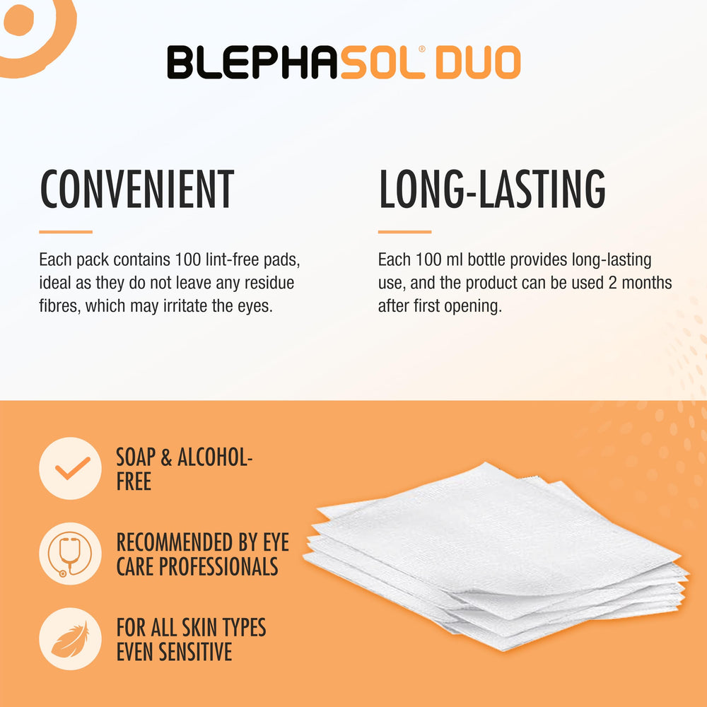 THEA PHARMA Blephasol Duo dermatologist-ophthalmologist-tested close-up for safe use.