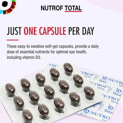 Nutrof Total omega-3 softgels indicate easy daily supplementation