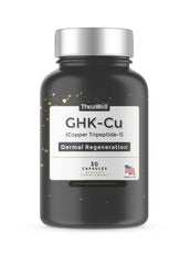 TheaWell GHK-Cu bottle with pour spout for easy daily dermal support.