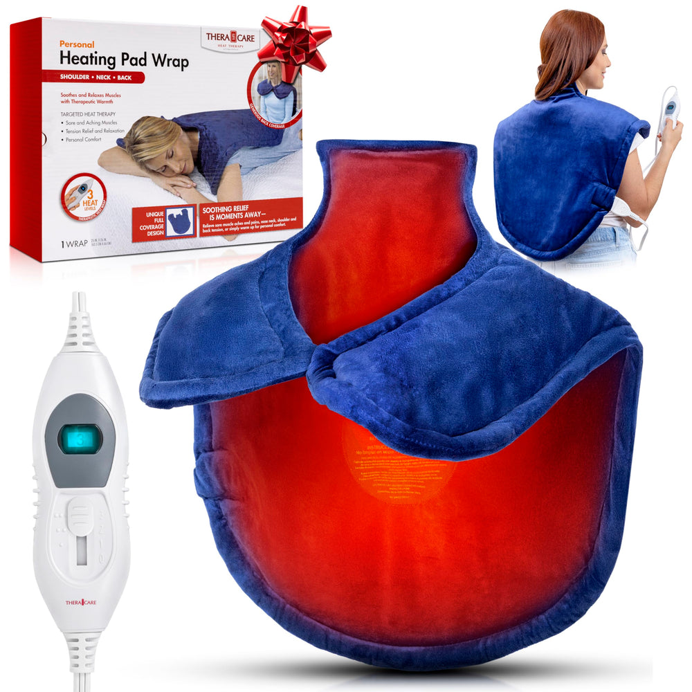 Thera Care heating pad in reusable micro-plush fabric for soft, comfortable warmth.
