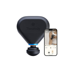 TheraGun Mini Plus in use with heat therapy for targeted relief