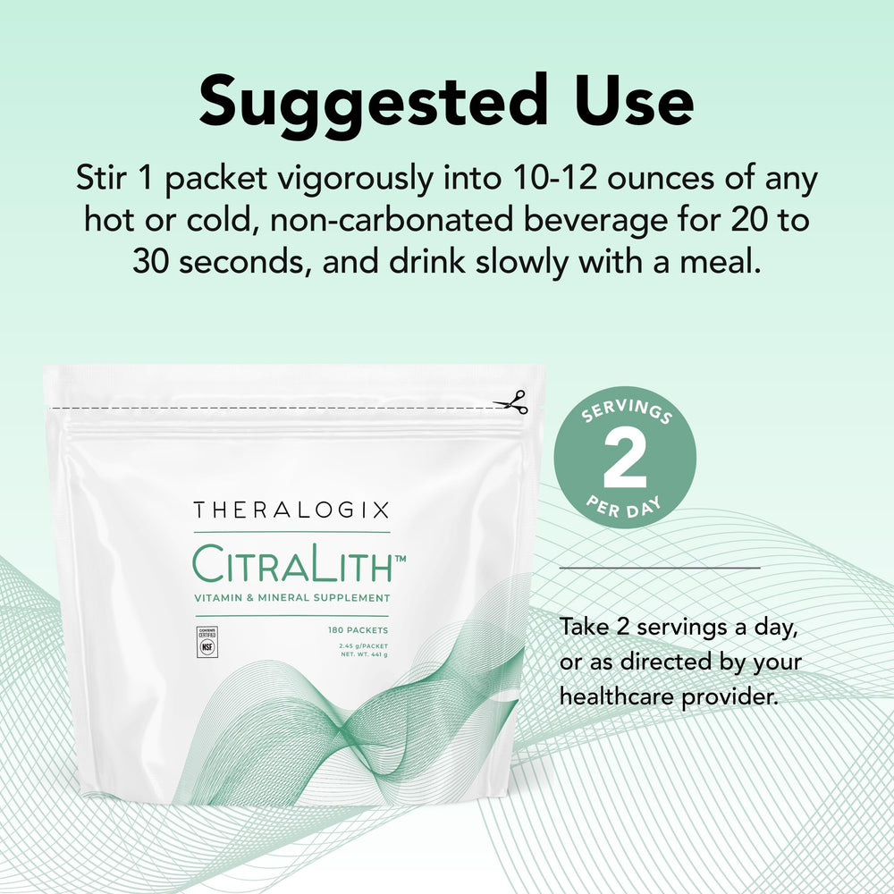 NSF certified label on Theralogix CitraLith packaging indicating purity