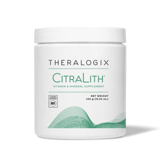 Theralogix CitraLith bottle pour showing convenient daily intake for kidney support