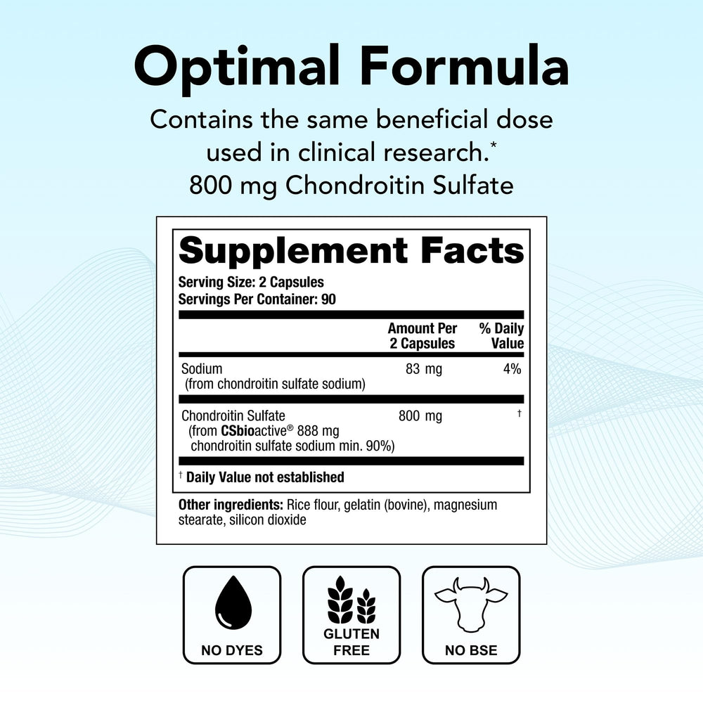 OptiFlex-C label showing NSF certification and chondroitin source.