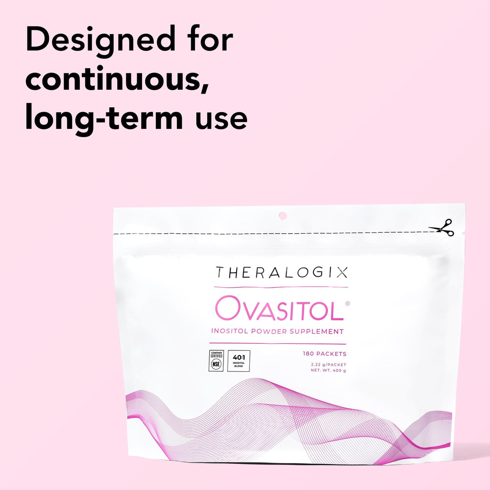 NSF-certified Theralogix Ovasitol packaging and purity label