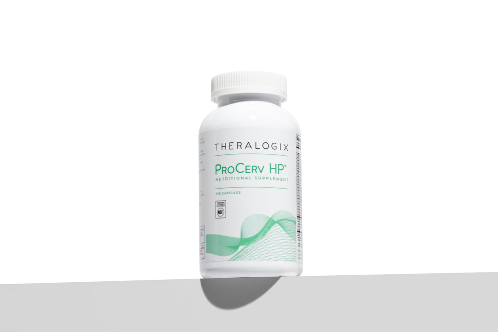 Theralogix ProCerv HP capsules in hand for portability and convenience